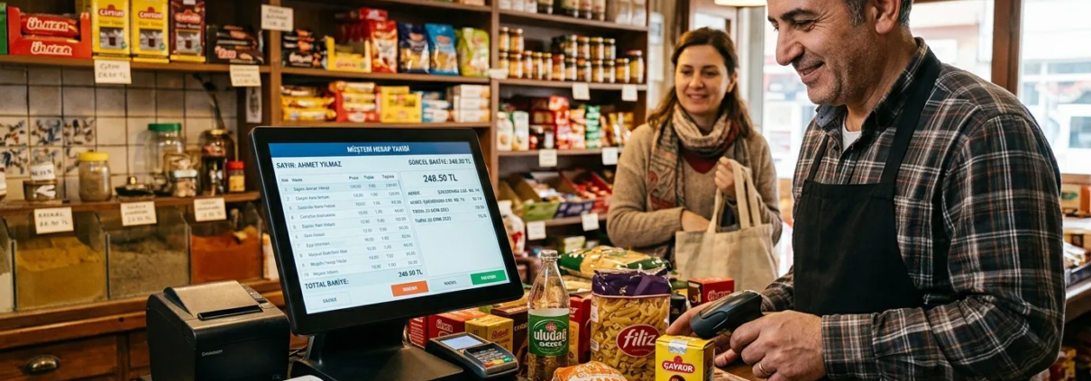 Bakkal Barkod Sistemi ve Programı Veresiye programı dokunmatik kasa ve müşteri cari hesap ekranı