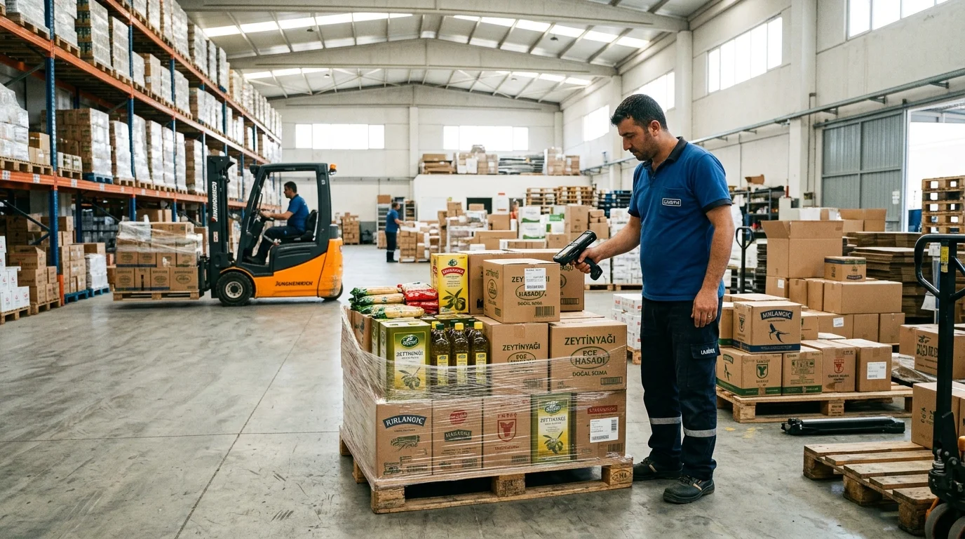 İzmir-Manisa Barkod Sistemi Programı İzmir ve Manisa bölgesindeki toptancı ambarları ve fabrikalar için el terminalli palet barkod takip ve sevkiyat otomasyonu.