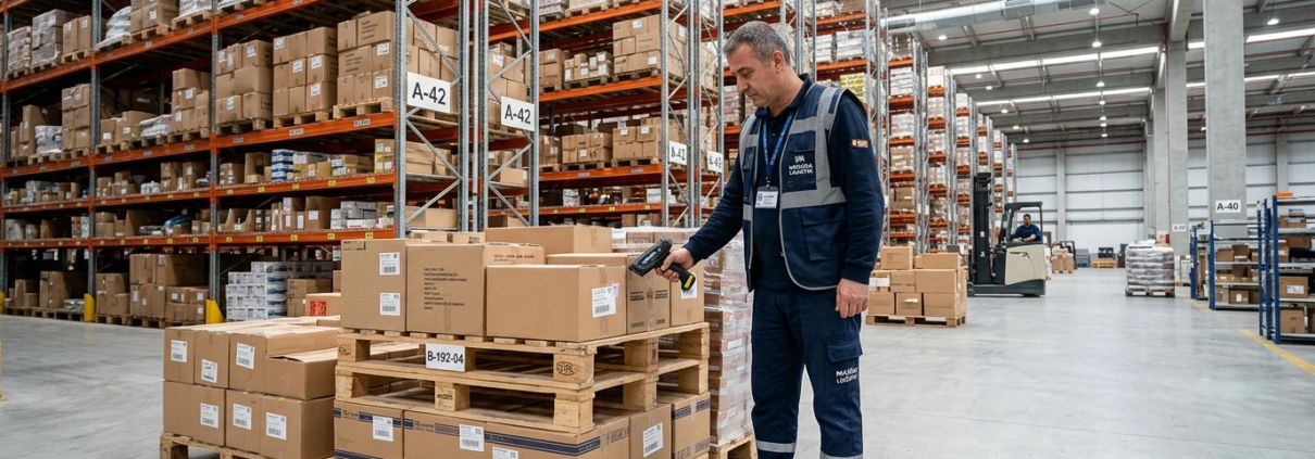 Manisa Stok Takibi Programı Manisa stok takibi programı; sanayi ve toptan ticaret merkezlerinde palet, koli ve hammadde envanterini el terminalleriyle takip eder.