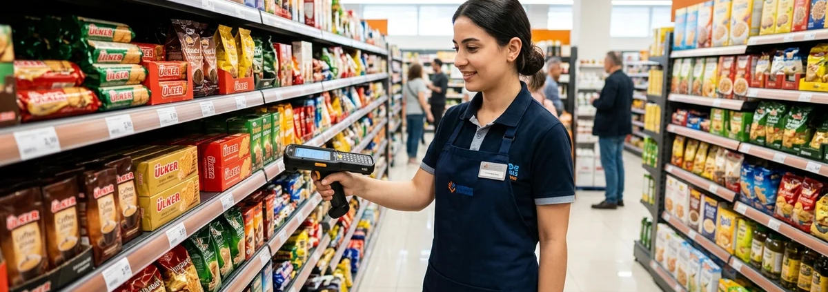 Marketim İçin Stok Takibi Market stok takibi; el terminali ile hızlı raf sayımı, son kullanma tarihi takibi ve anlık bulut stok eşitlemesi sağlar.