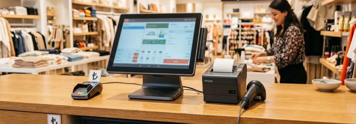 Kırtasiye Barkod Sistemi Barkod sistemi nedir dokunmatik pos bilgisayar fiş yazıcı pos cihazı ve nakit çekmecesi