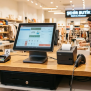 Tüm Donanım Bileşenleriyle Uçtan Uca Entegre Barkod Sistemi Mimarisi Barkod sistemi nedir dokunmatik pos bilgisayar fiş yazıcı pos cihazı ve nakit çekmecesi