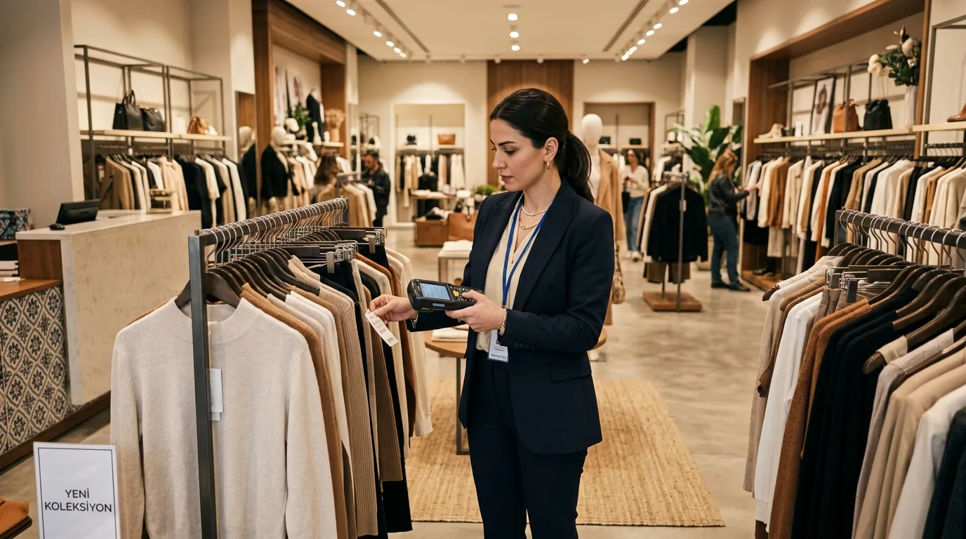 Mağaza Sistemleri Mağaza sistemleri tekstil ve butik mağazasında mobil terminal ile reyon sayımı